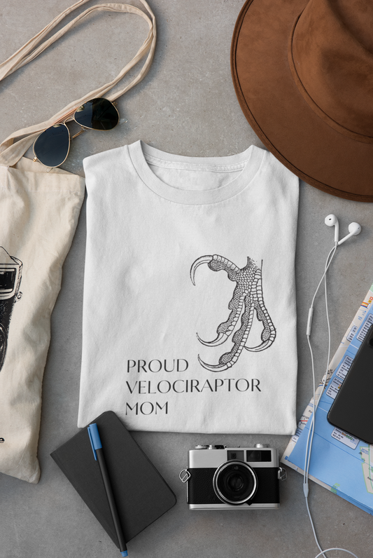 Proud Velociraptor Mom Adult Women's T-Shirt White